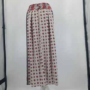 Metro Wear Maxi Skirt Womens Large Red White Floral Boho Cottagecore Aesthetic
